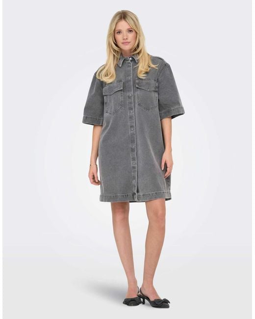 Robe en jean - moyen ONLY en coloris Gray