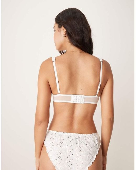 Free People White Underwire Broderie Bra