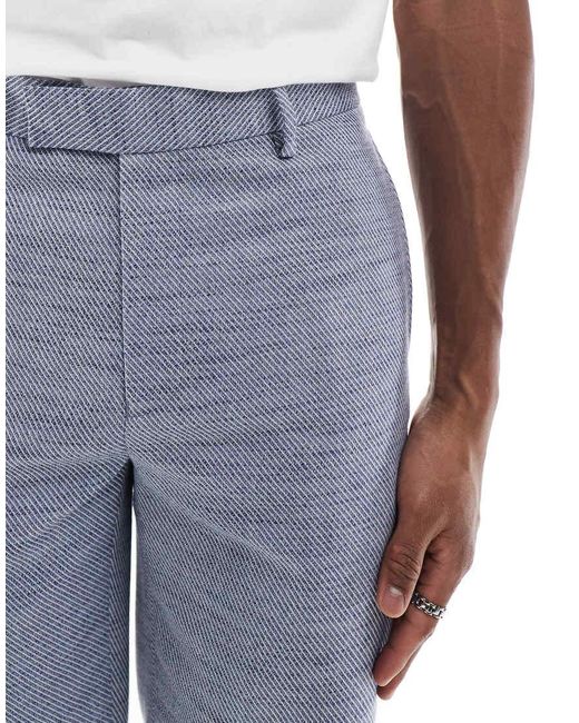 ASOS Pantalon Met Rechte Pijpen En Textuur in het Blue voor heren
