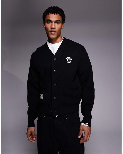 Aape By A Bathing Ape Gray Aape By A Bathing Ape Knitted Cardigan for men