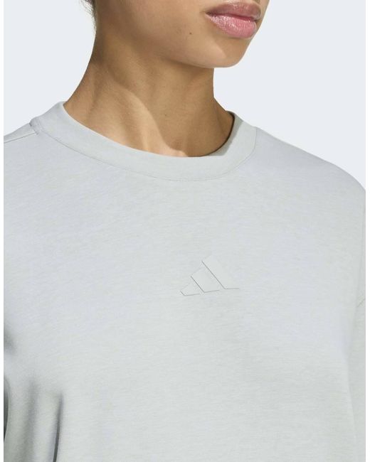 Adidas Originals Gray Designed-For-Training Warm-Up Crewneck Sweatshirt