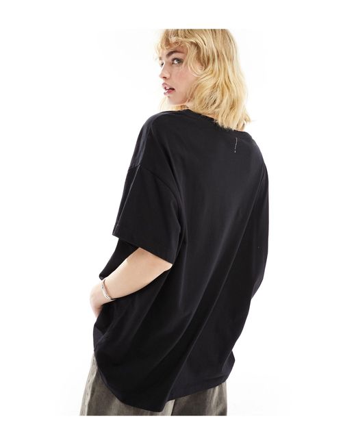 Lydia - t-shirt extra larga nera di AllSaints in Black