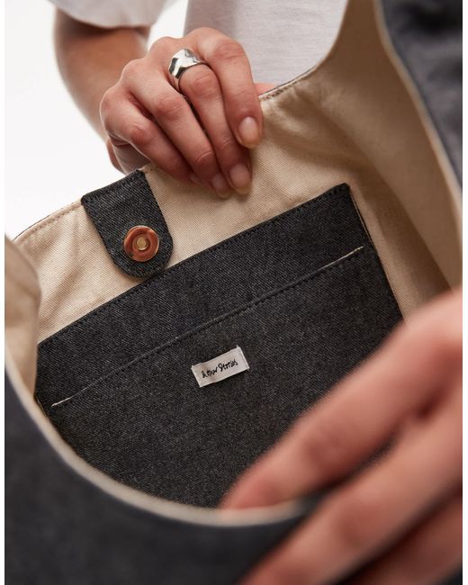 & Other Stories White Large Washed Denim Tote