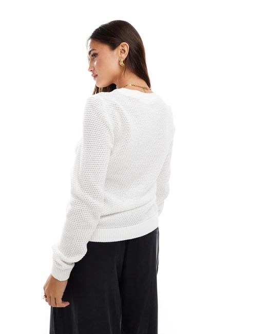 Vila White – langärmliger strickpullover