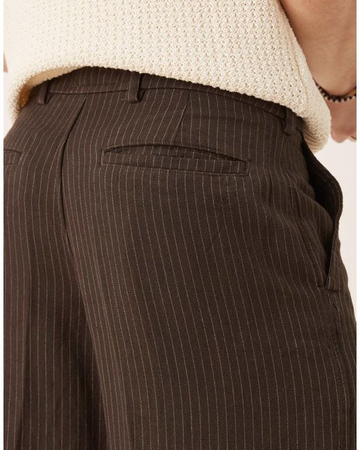Abercrombie & Fitch Natural Baggy Pinstripe Trouser for men