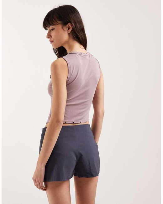 Motel Purple Yetta Double Stud Vest Top