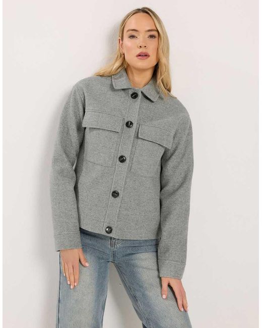 Long Tall Sally Gray Brushed Trucker Jacket