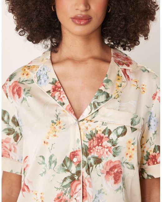 Abercrombie & Fitch Brown – kurzärmliges pyjama-hemd
