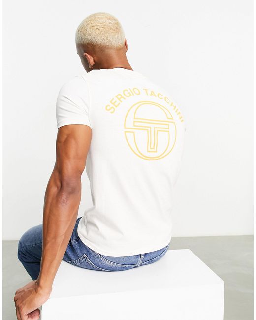 Camiseta color crema con estampado trasero graciello Sergio Tacchini de hombre de color White