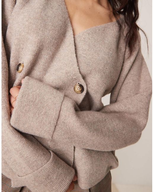 ASOS Brown Double Breasted Wrap Front Cardigan