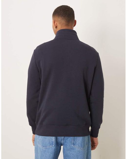 Gant Blue Usa Flag Logo Half Zip Sweatshirt for men