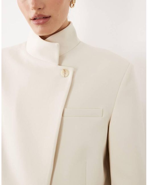ASOS Natural Funnel Neck Wrap Blazer