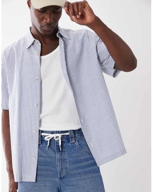 ASOS Blue Loose Denim Jorts for men
