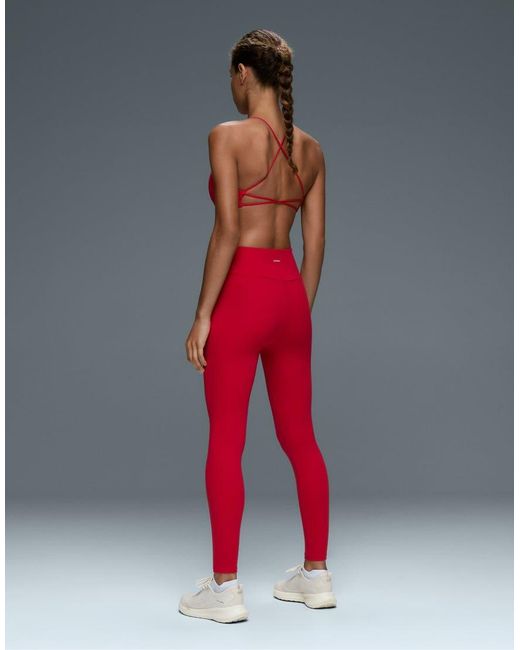 Oysho Red Comfortlux High-rise Ankle-length leggings