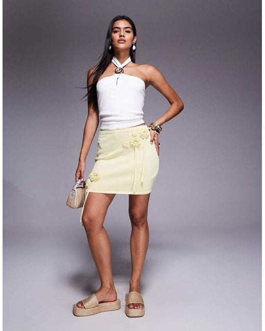River Island White Shell Trim Halter Neck Top