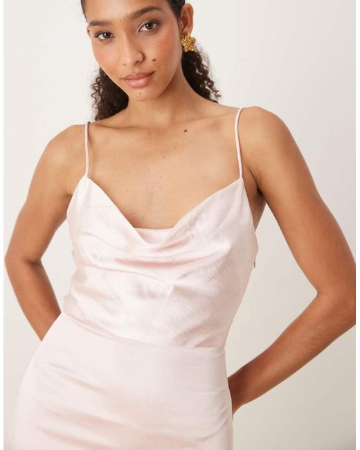 True Decadence Natural Cowl Neck Maxi Dress