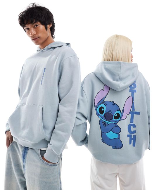 ASOS Disney Unisex Oversized Hoodie With Stitch Prints in Blue Lyst Canada