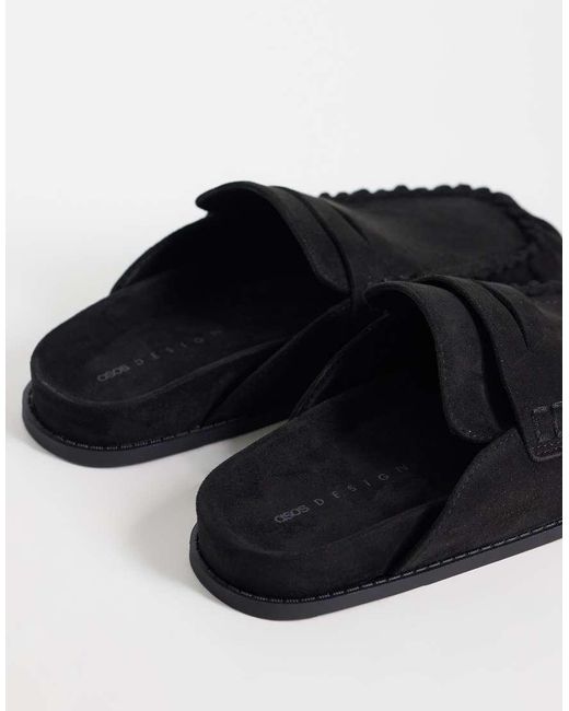 ASOS Black Miller Chunky Loafer Mules