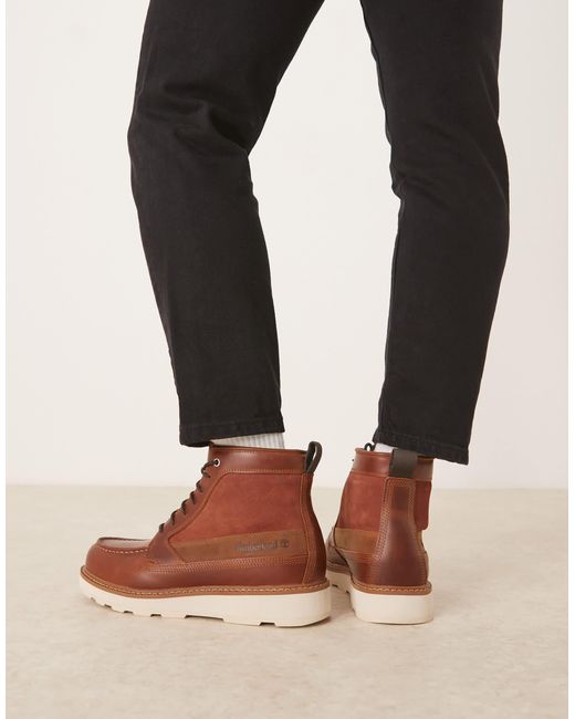 Timberland – mid – wasserdichte schnürstiefel aus vollnarbenleder in Brown für Herren