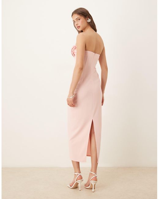 ASOS Pink – trägerloses neopren-midikleid