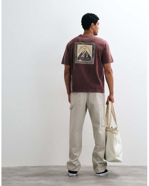 Abercrombie & Fitch Red Mountain Back Graphic Heavyweight T-shirt for men
