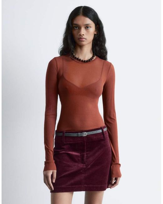 & Other Stories Red Cotton Rich Cord Mini Skirt
