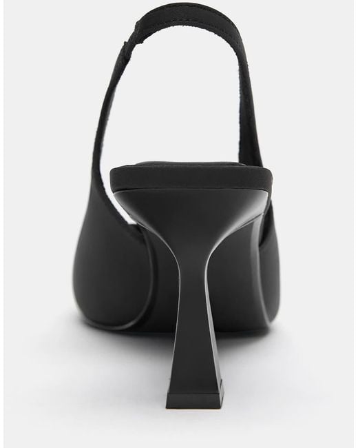 Pull&Bear Black Nylon-effect High-heel Shoes