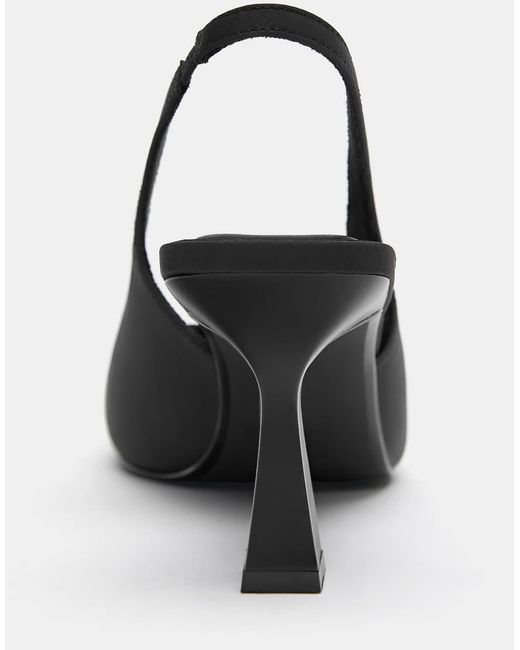 Pull&Bear Black Nylon-effect High-heel Shoes