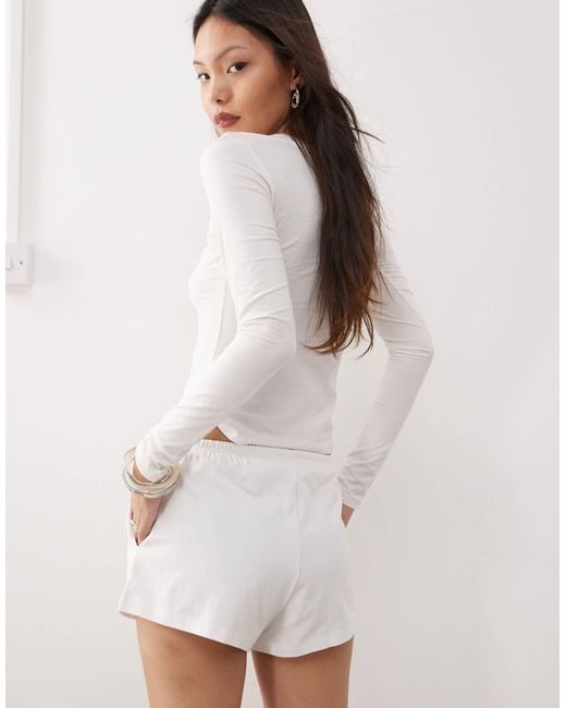 Weekday Gray Mini Jersey Shorts