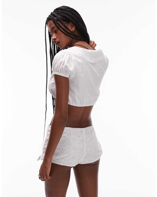 Frankie's Bikinis Yellow X Bella Hadid Broderie Wrap Skirt Co-Ord