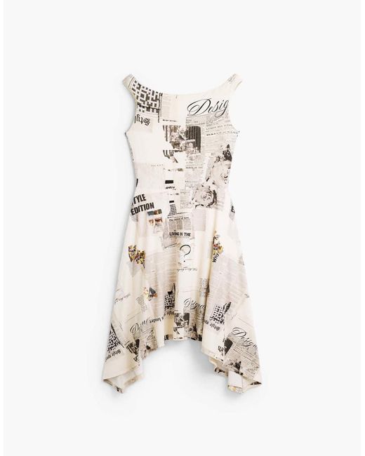 Desigual Natural Sleeveless Printed Dress