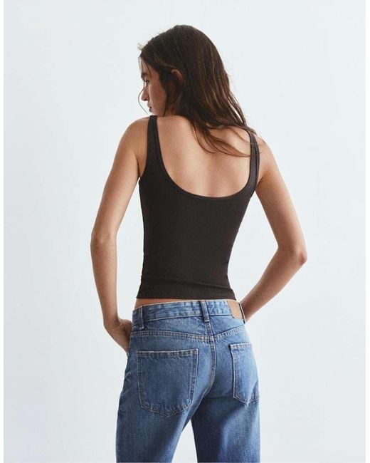 Pull&Bear Black Modal Tank Top