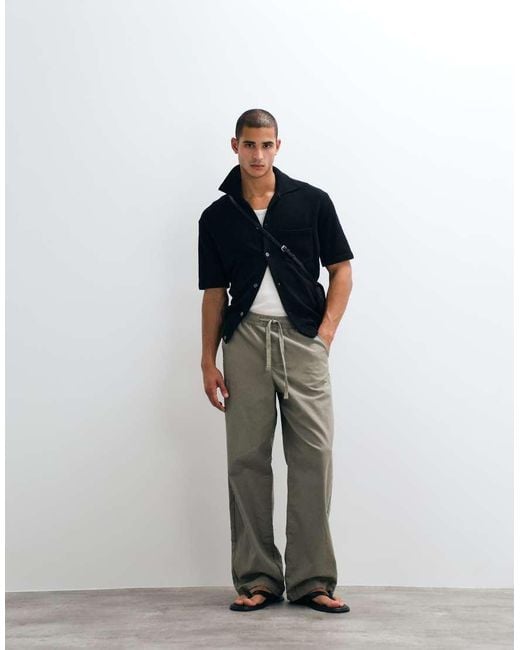 ARKET Black Cotton Rich Short Sleeve Polo Shirt for men