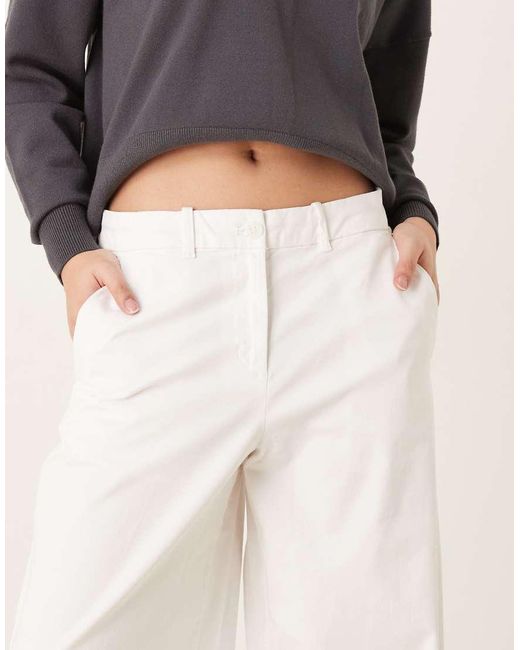 Aware Natural Wide Leg Cropped Work Trouser