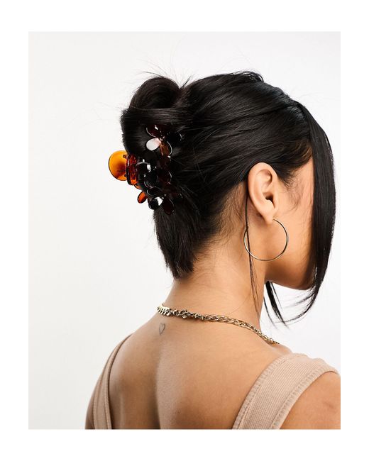 Glamorous Black Oversized Flower Hair Claw Clip