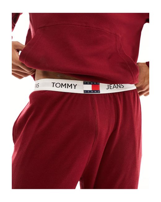 Tommy Hilfiger Red Ribbed Logo Waistband jogger for men