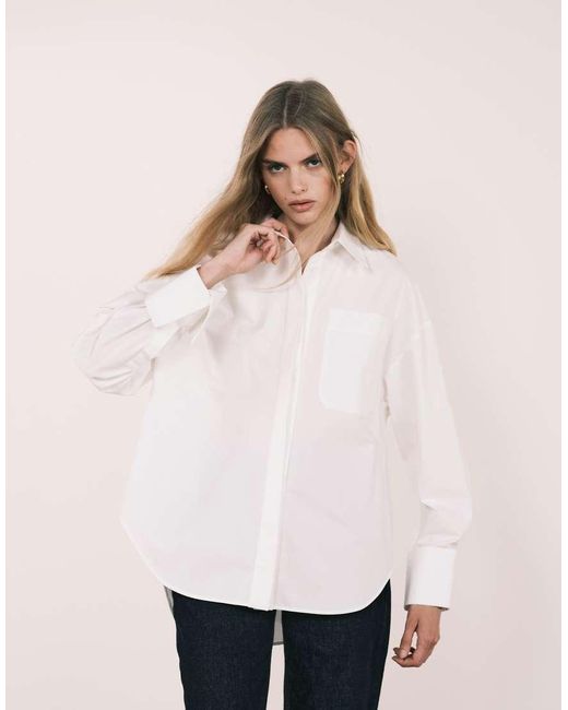 Camicia Oversize Bianca di ASOS in Natural