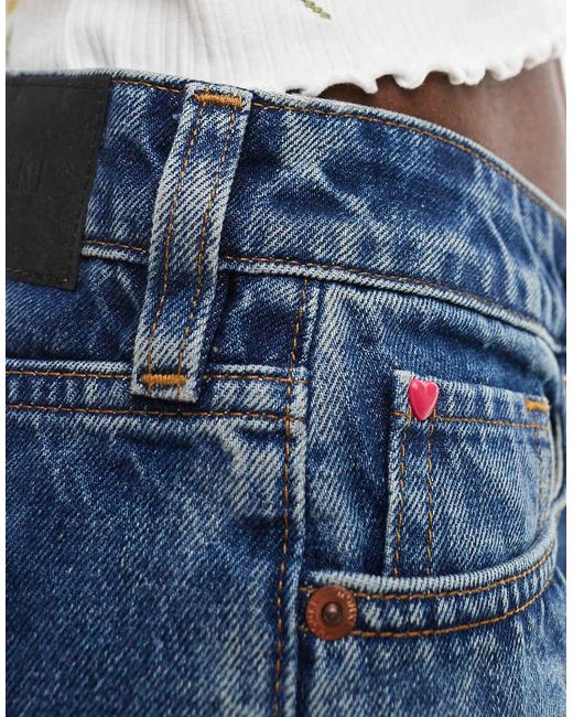 Monki Blue Bite Micro Denim Shorts