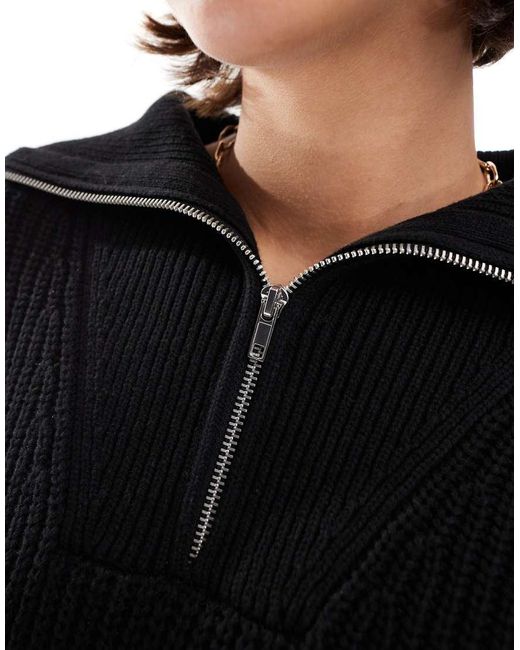 SELECTED Black Half Zip Jumper
