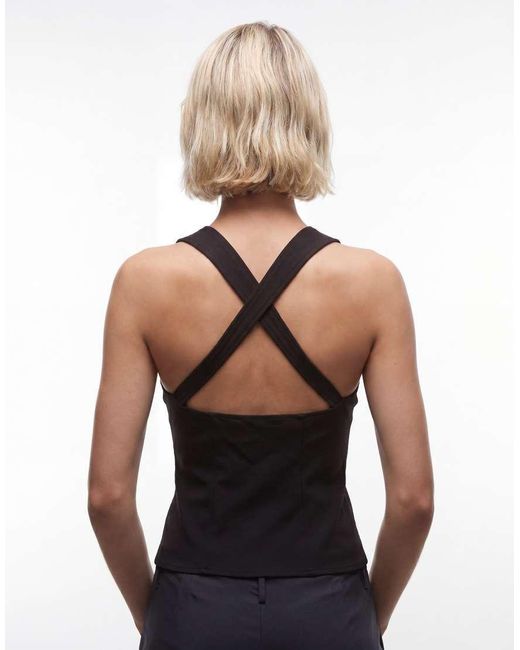 Weekday Black Zip Up Woven Top