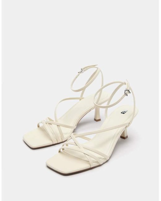 Pull&Bear White Strappy Heeled Sandals
