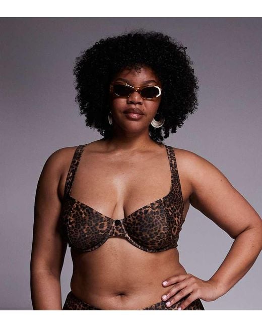 ASOS Black Asos Design Curve Kitty Underwired Bikini Top
