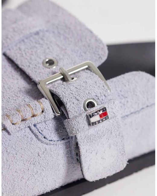 Tommy Hilfiger Gray Real Suede Mule Flats