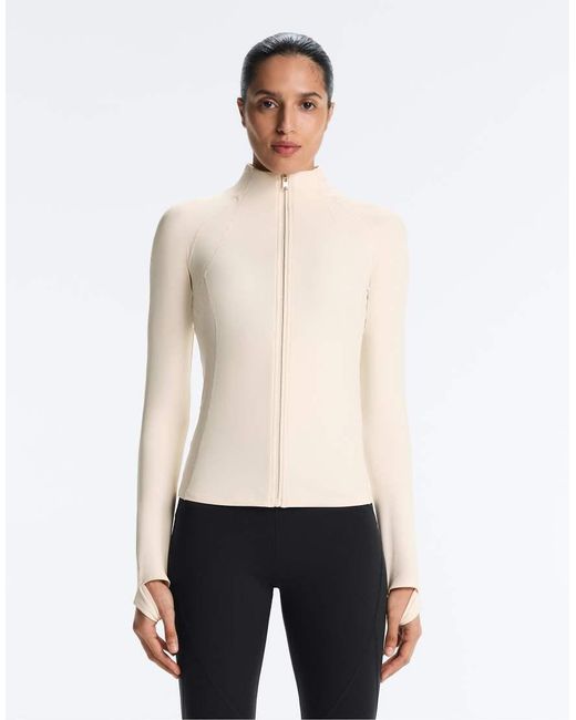 Oysho White Light Warm Technical Jacket With Seams