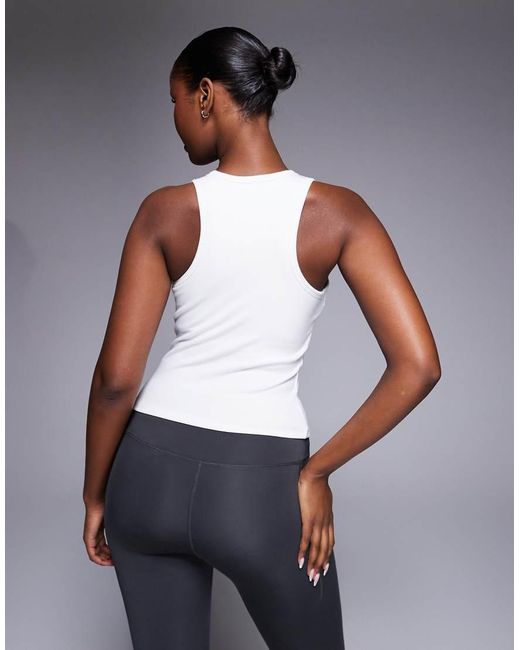 4505 Blue Rest Day Ultra Soft Modal Rib Racer Vest With Inner Bra And Removeable Padding