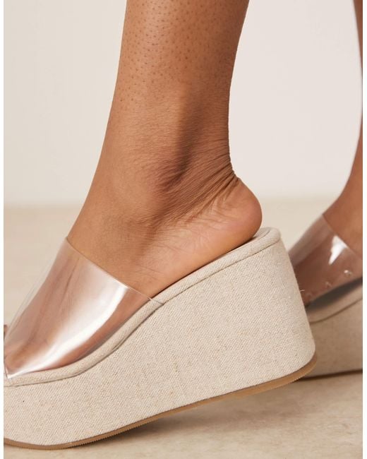 ASOS Natural Tess Mule Wedges