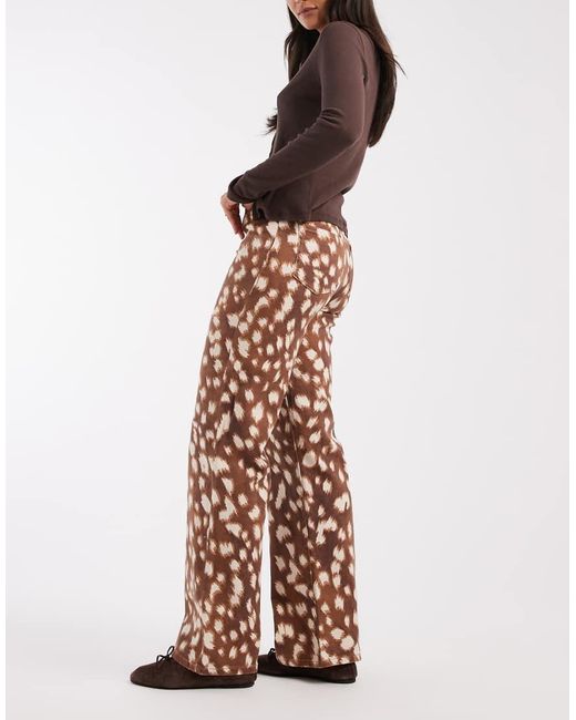 Vero Moda Brown Tessa High Waist Wide Leg Jeans