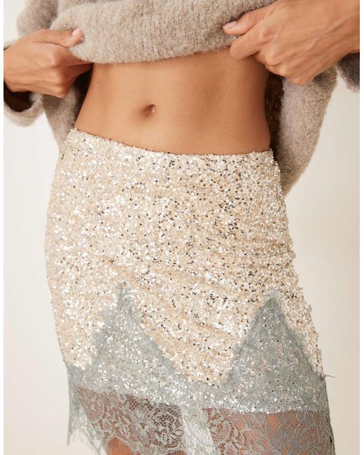 never fully dressed sequin mini skirt Gunmetal Sequin Mini Jaspre Skirt Never Fully Dressed