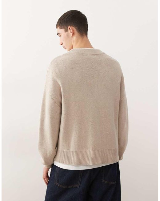 Weekday Natural Boxy Fit Knitted Jumper for men