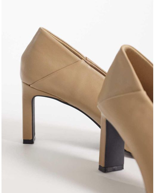 Public Desire White Jayla Chisel Toe Court Shoes